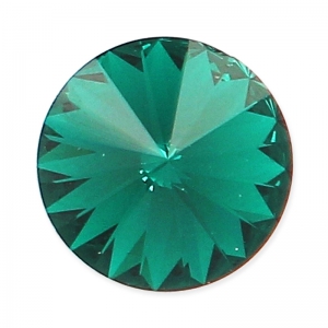 PureCrystal 1122 Rivoli Round Stone 12mm Emerald Foiled  x1