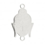 925 Sterling Silver spacer 2 loops head of Bouddha x1|raw }}