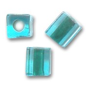 Cubes Miyuki 4mm SB4-2641- Aqua Forest Green Lined x10g|raw }}