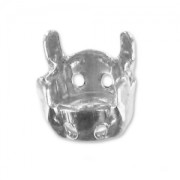 Cabochon setting PureCrystal 1028/1088/1122 6mm Rhodium tone x1