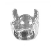 Cabochon setting PureCrystal 1028/1088/1122 6mm Rhodium tone x1