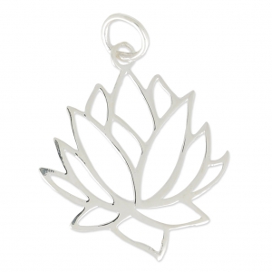 925 Sterling Silver Pendant lotus flower 18.5 x 21 mm x1