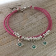 925 Sterling Silver charm lucky eye with strass 8 mm x1