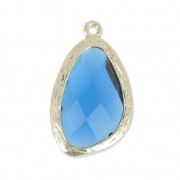 Faceted glass pendant 22 mm gold tone/Montana x1|raw }}