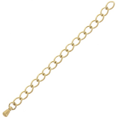 Rombo 70 mm mesh extension chain in 304L stainless steel, gold-plated x1