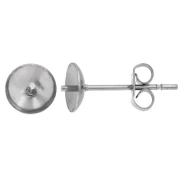 Semi-pierced earstuds 6 mm - 304L stainless steel x10