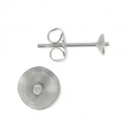 Stainless steel ear studs for 6 mm half-drilled beads x10