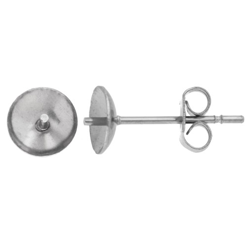 Semi-pierced earstuds 6 mm - 304L stainless steel x10