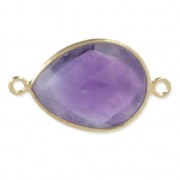925 Sterling Silver Spacer 2 loops Gold Plated / Améthyste x1|raw }}