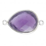 925 Sterling Silver Spacer 2 loops 13x17mm faceted gemstone /Améthyste x1|raw }}
