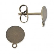 Flat pad earstuds 6mm Bronze Tone x2