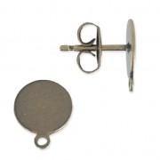 Flat pad earstuds 8mm bronze Tone x2|raw }}