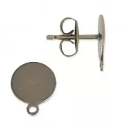 Flat pad earstuds 8mm bronze Tone x2