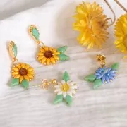 Flat pad earstuds 4 mm Fine gold plated x2