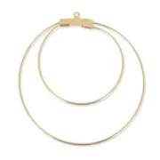 Double earring hoops to decorate 45mm x 0.8mm Fine gold plated x2