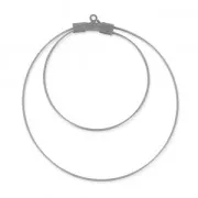 Double earring hoops to decorate 45mm x 0.8mm Old Silver Tone x2