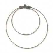 Double earring hoops to decorate 45 mm x 0.8mm Bronze Tone x2