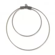 Double earring hoops to decorate 45 mm x 0.8mm Bronze Tone x2