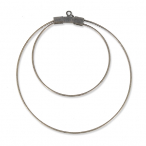 Double earring hoops to decorate 45 mm x 0.8mm Bronze Tone x2