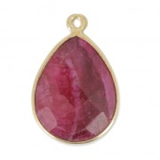 Gold Plated 925 Sterling Silver drop Pendant with 13x17 mm faceted / Dyed