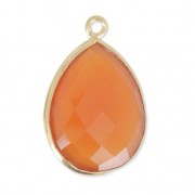 925 Sterling  Pendant with a 13x17 mm faceted gemstone Gold Plated dyed imCornalin