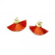 9 x 5.5mm half moon crimp ends - Rose Gold Tone x1