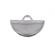 10.5 x 6.5mm half moon crimp ends - Antique Silver Tone x1|raw }}