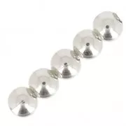 Brass Round beads European manufacture 6.5 mm fine silver plating x10