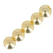 Brass Round beads European manufacture 10 mm fine Gold plated x5