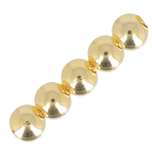 Brass Round beads European manufacture 10 mm fine Gold plated x5