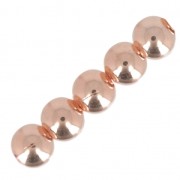 Brass Round beads European manufacture 10 mm Rose Gold Tone x5