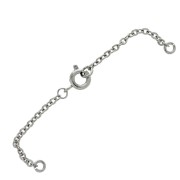 rhodium plated  safety chain with spring clasp 7 mm