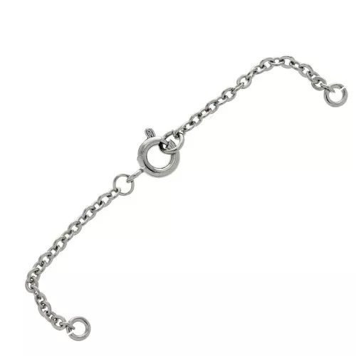 rhodium plated  safety chain with spring clasp 7 mm