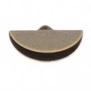 19.5x11.5mm half moon crimp ends - Bronze Tone x1