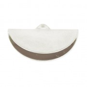 19.5x11.5mm half moon crimp ends - fine silver plating x1