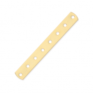 8 holes Spacer 36 x 4.5mm fine Gold plated x1