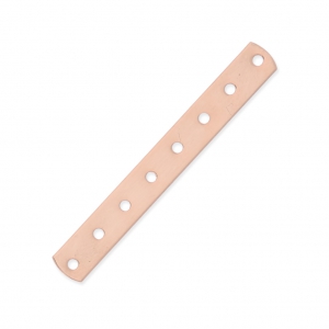 8 holes Spacer 36 x 4.5mm rose Golden Tone x1