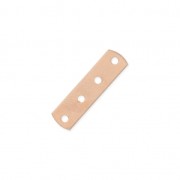 4 holes Spacer 17 x 4.4mm rose gold tone x1