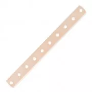 10 holes Spacer 45 x 4.4mm rose gold tone x1