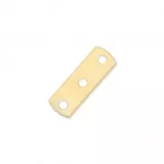 3 holes Spacer 12.5 x 4.4mm fine Gold plated x1
