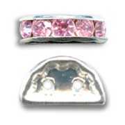 Half moon Rondelle 14x8mm Silver-colored Light Rose x1|raw }}