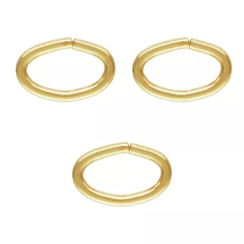 Gold filled oval jumprings open 5.3x3.5x0.6 mm x10
