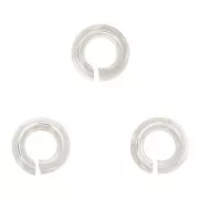 3x0.8mm 925 Sterling Silver open Jump rings x50