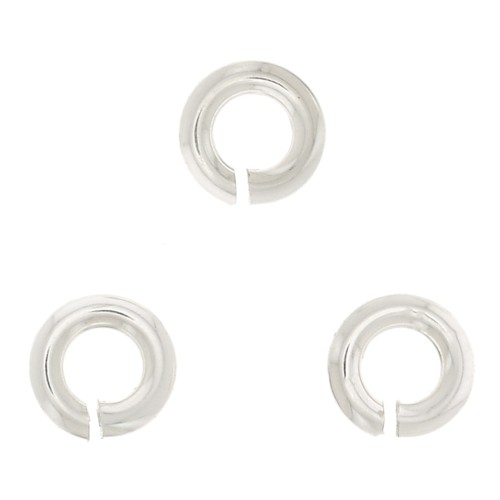 3x0.8mm 925 Sterling Silver open Jump rings x50