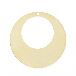 Round brass pendant 28 mm Gold Tone x1