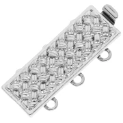 3-row clasp with braiding pattern 20x7 mm - White Bronze x1