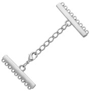 9-row clasp, 35 mm - White bronze x1