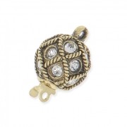 Ball clasp to be clipped with strass 11 mm Gold Tone x1|raw }}