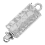 Clasp to be clipped rectangular hammered 6x18 mm rhodium x1|raw }}