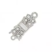Clasp to be clipped with strass 7x19 mm rhodium plated x1